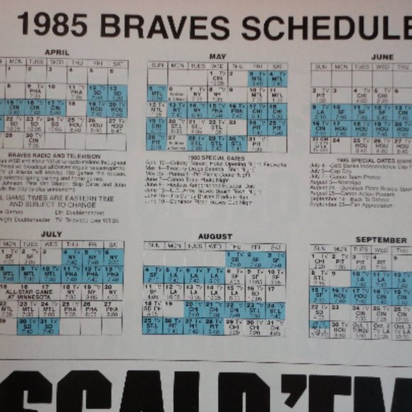 1985 Atlanta Braves Official Program, Volume 20, No. 3 - Picture 6 of 8